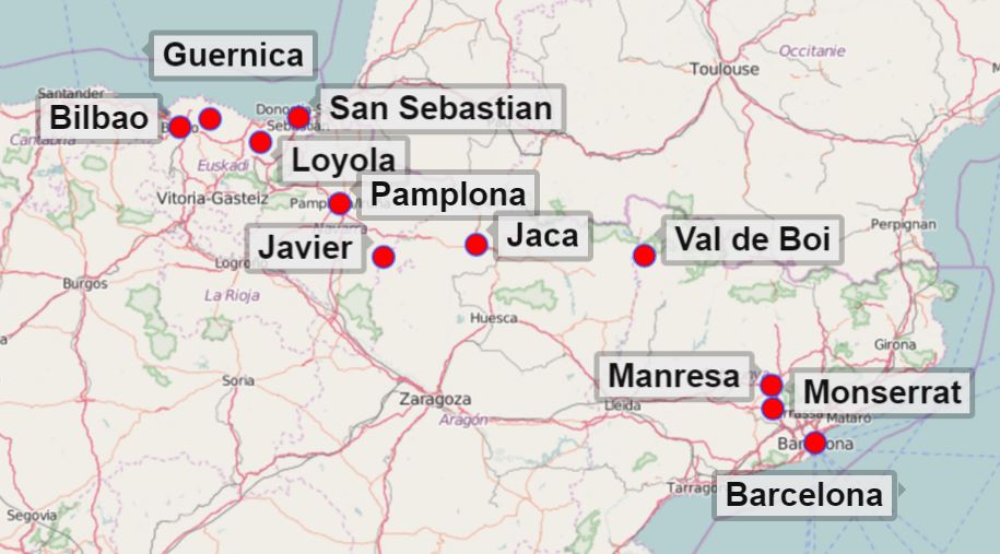 Karte Loyola-Reise