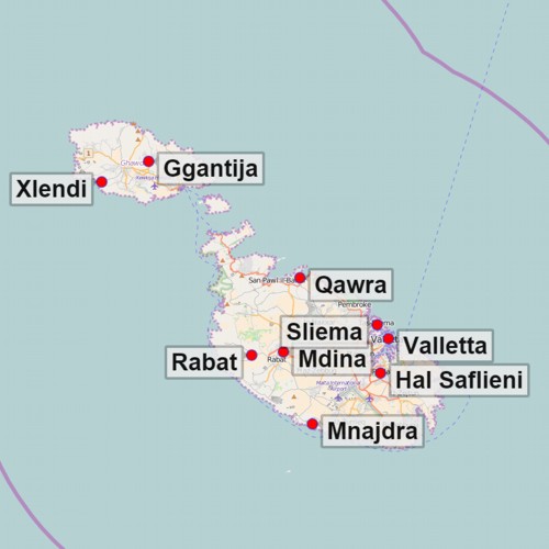 Karte von Malta